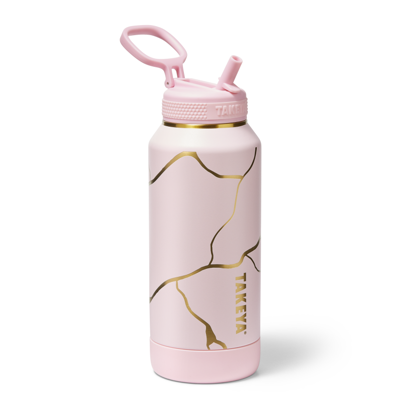 Kintsugi Water Bottle with Straw Lid